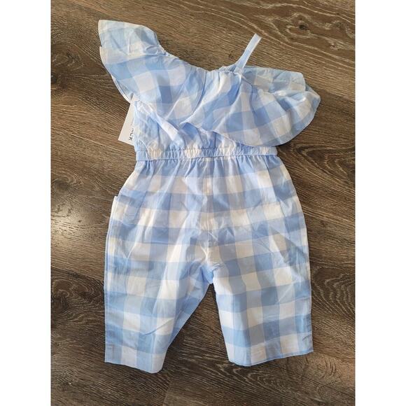 Janie and Jack Baby Girls One Piece Jumpsuit‎ Shoulder Ruffle 3-6 months NEW #8 - Picture 3 of 4